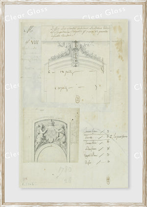 Architectural Decoration 17Th Century IV wall art featuring detailed sketches and notes.