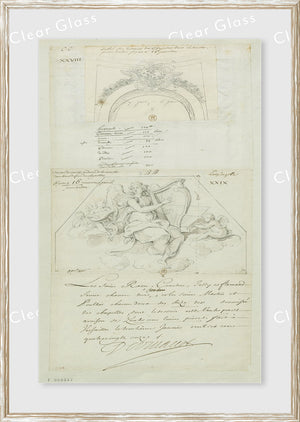 17th Century architectural decoration wall art featuring detailed sketches and annotations