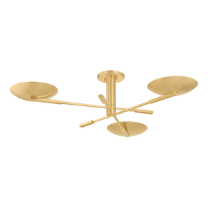 Johnson Semi Flush in aged brass — a Hudson Valley close-to-ceiling for hallways, bedrooms, and entryways at Laurie Yapp Home.