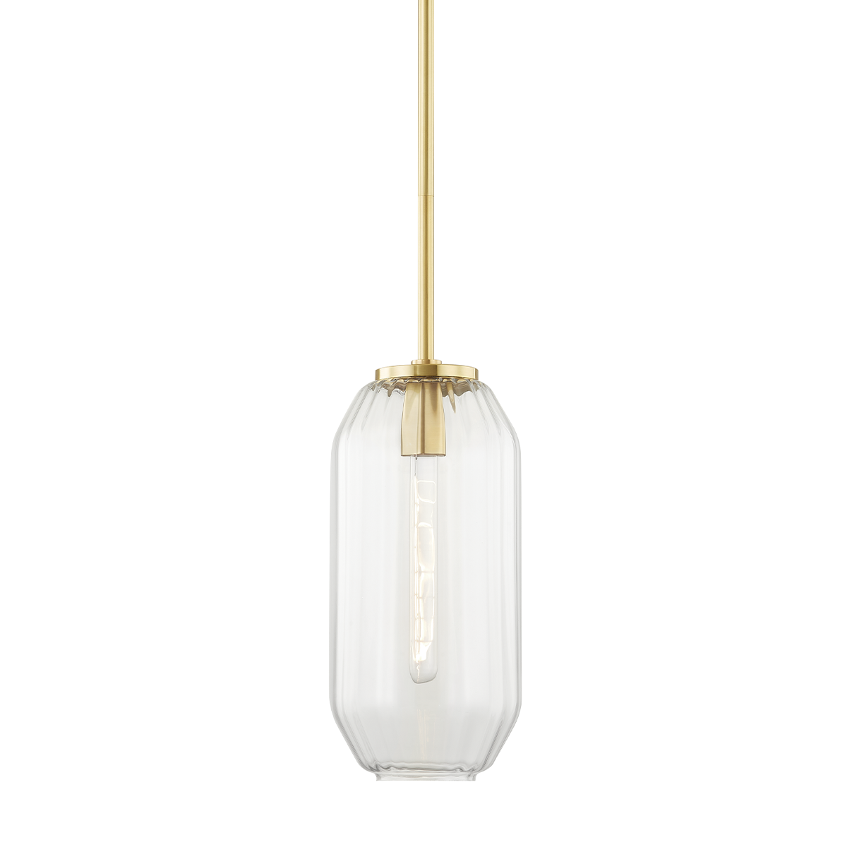 Bennett Pendant 7.5" in aged brass — a Hudson Valley pendant for kitchens, entries, and dining rooms at Laurie Yapp Home.
