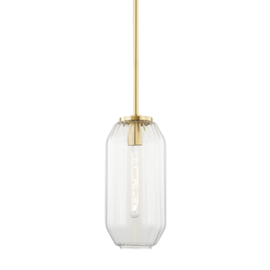Bennett Pendant 7.5" in aged brass — a Hudson Valley pendant for kitchens, entries, and dining rooms at Laurie Yapp Home.