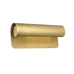 Accord Wall Sconce 5.5" x 13" in aged brass — a Hudson Valley wall sconce for bathrooms, hallways, and living rooms at Laurie Yapp Home.