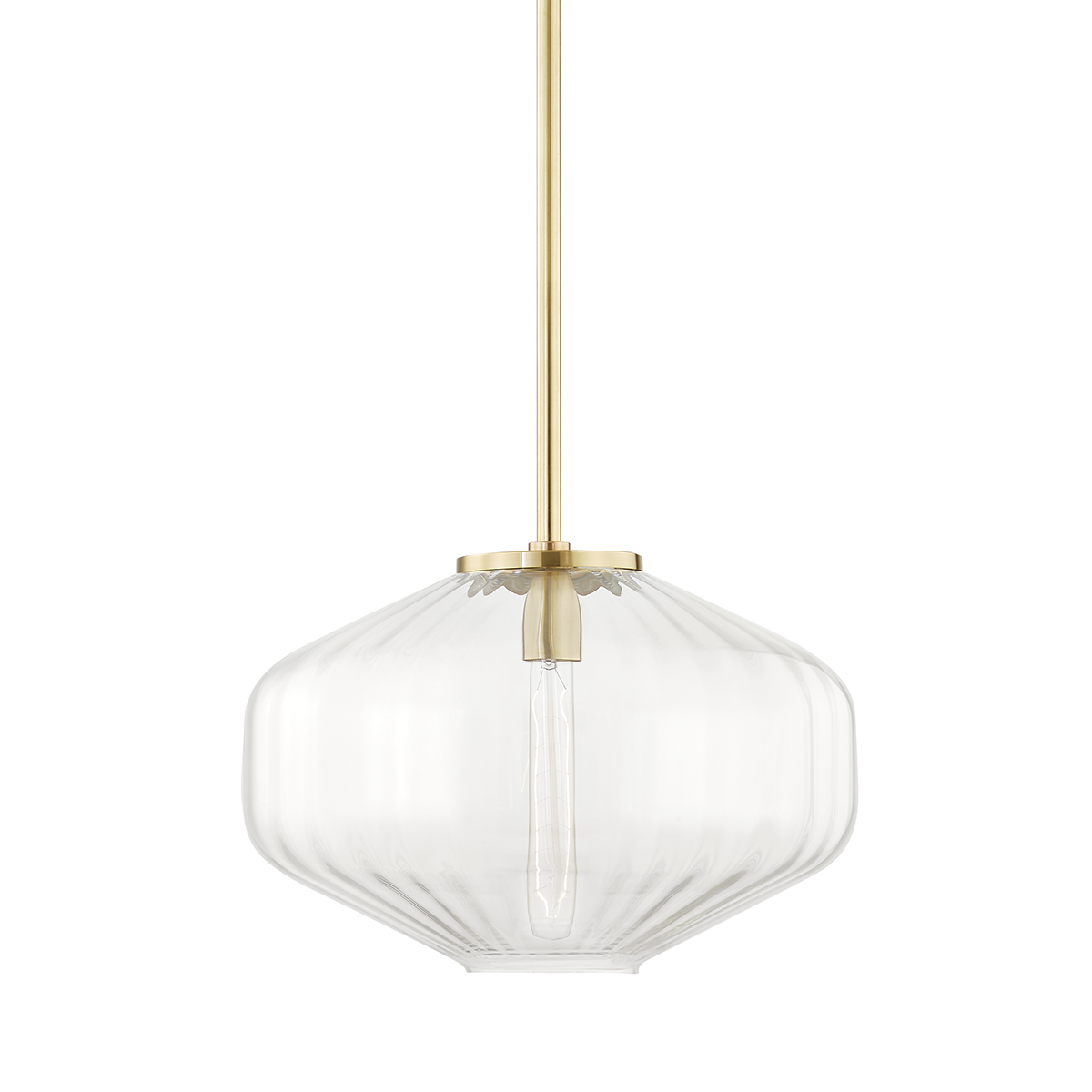 Bennett Pendant 18.25" in aged brass — a Hudson Valley pendant for kitchens, entries, and dining rooms at Laurie Yapp Home.