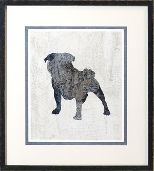 Canine Can Can & Bulldog Silhouette Pair Bundle — figurative fine art print shown from another angle