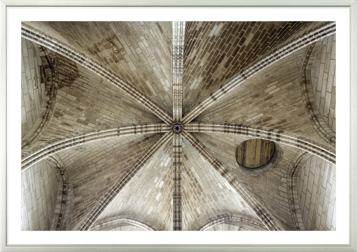Construct – Vault wall art featuring a detailed view of a stone vaulted ceiling.