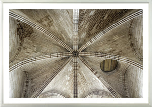 Construct – Vault wall art featuring a detailed view of a stone vaulted ceiling.