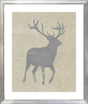 Posed Deer Silhouette Trio I (I-III) Bundle — figurative fine art print in neutral tones at Laurie Yapp Home