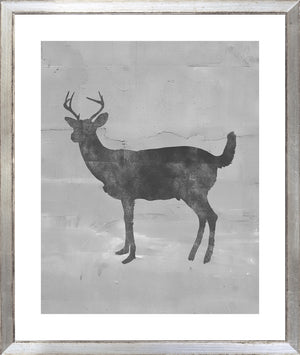 Posed Deer Silhouette Trio III (VII-IX) Bundle — figurative fine art print in neutral tones at Laurie Yapp Home