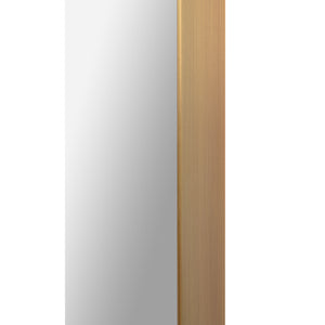 Side view of Edwin mirror displaying a brushed gold finish on the edge and a reflective surface.