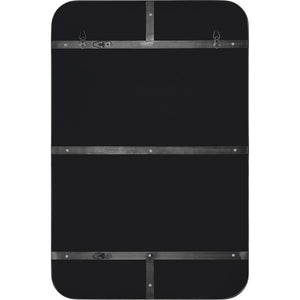 Back view of Edwin mirror featuring a black backing with metal support straps.