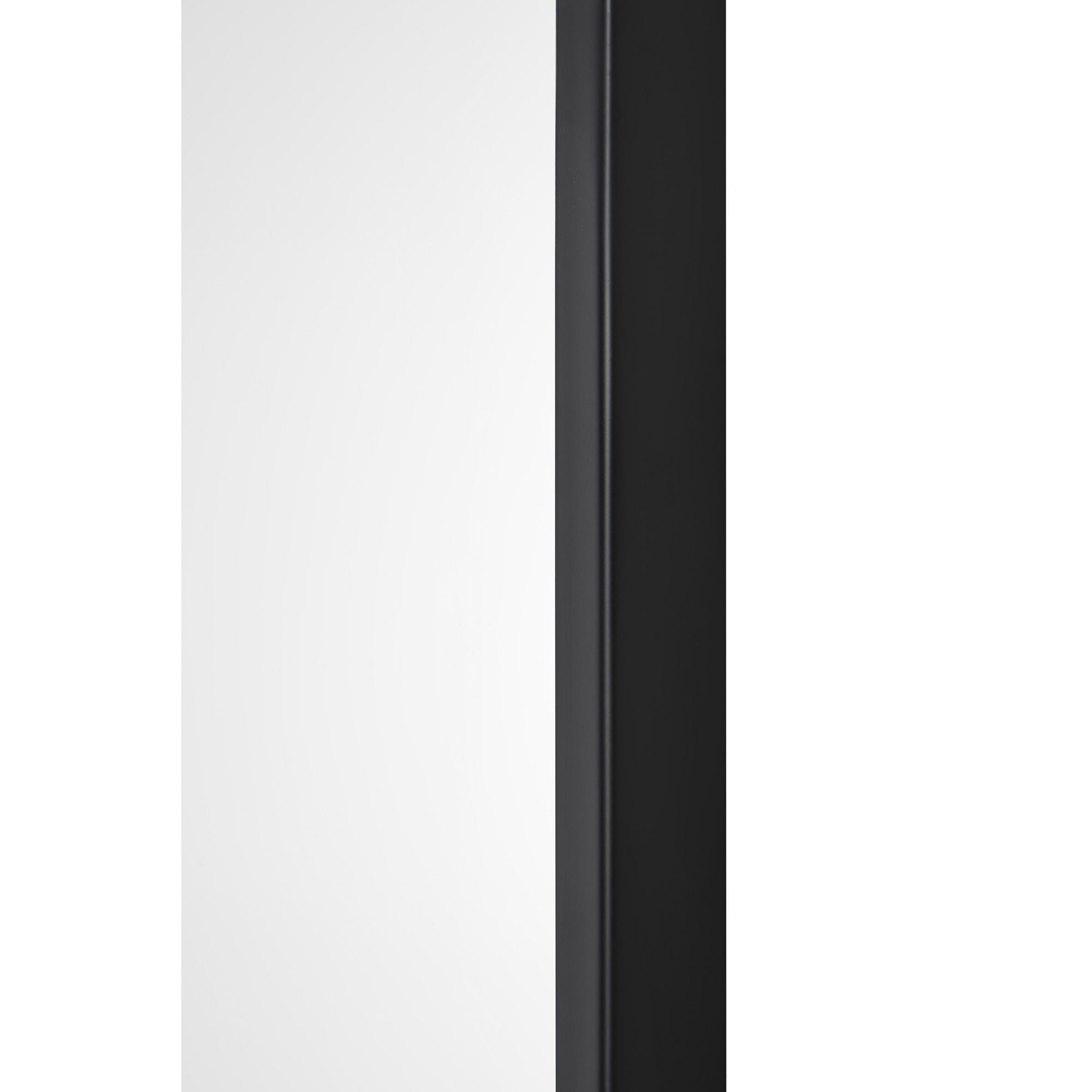 Side view of the Lamia mirror highlighting the sleek black frame design.