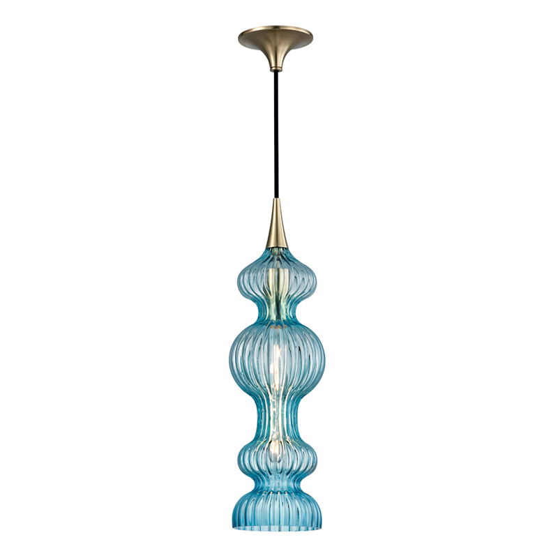 Pomfret Pendant in aged brass — a Hudson Valley pendant for kitchens, entries, and dining rooms at Laurie Yapp Home.