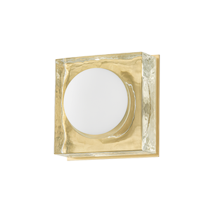 Mackay Wall Sconce 7.75" x 7.75" in aged brass — a Hudson Valley wall sconce for bathrooms, hallways, and living rooms at Laurie Yapp Home.