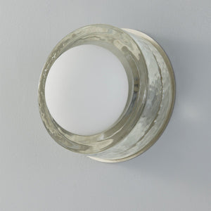 Close-up of the Mackay Wall Sconce 7.75" x 0" in polished nickel showing the arm curve and shade silhouette.