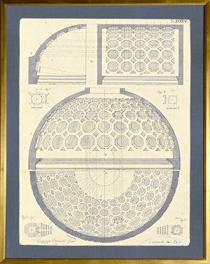 Architecture Plate – Orbis, detailed architectural blueprint featuring a dome design with hexagonal patterns.