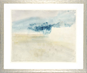 Turner – Plein Air V wall art featuring soft blue and beige watercolor landscape