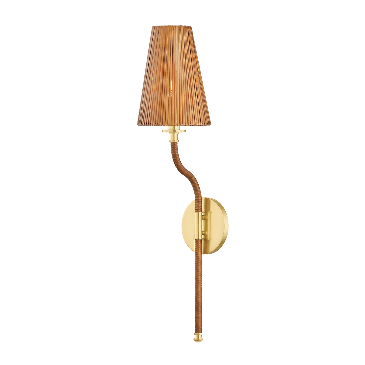 Atwood Wall Sconce in aged brass — a Hudson Valley wall sconce for bathrooms, hallways, and living rooms at Laurie Yapp Home.