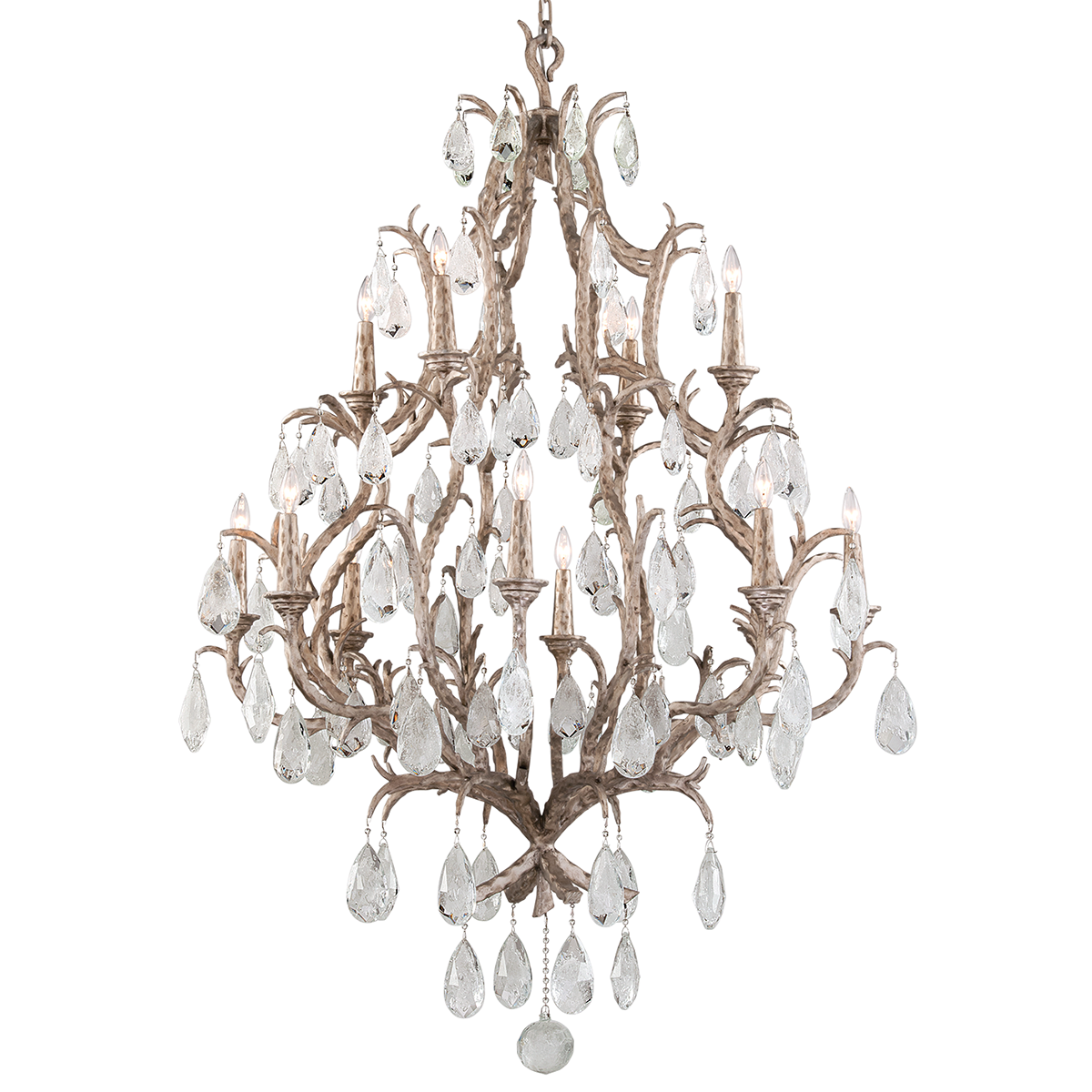 Amadeus Chandelier 46.5" — a Corbett chandelier for dining rooms, entries, and living rooms at Laurie Yapp Home.