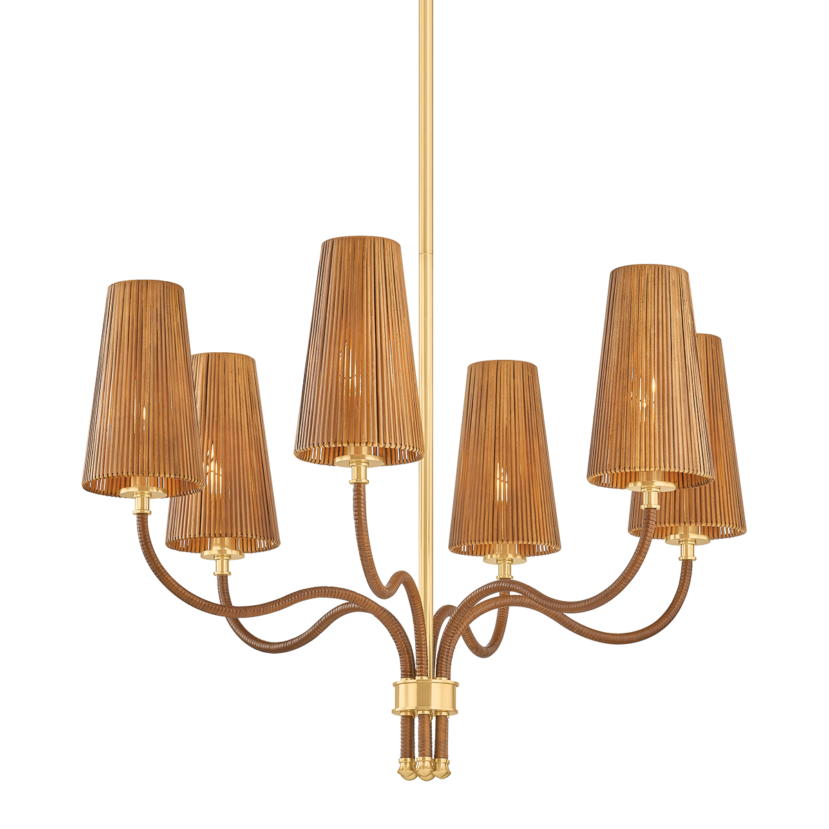 Atwood Chandelier 30" in aged brass — a Hudson Valley chandelier for dining rooms, entries, and living rooms at Laurie Yapp Home.