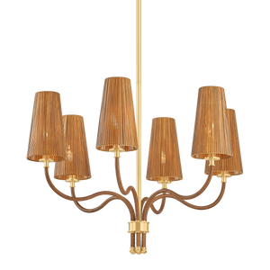Atwood Chandelier 30" in aged brass — a Hudson Valley chandelier for dining rooms, entries, and living rooms at Laurie Yapp Home.