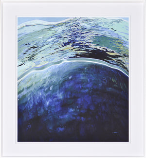 Deep Ocean, Vast Sea wall art featuring abstract ocean waves in blue and green hues