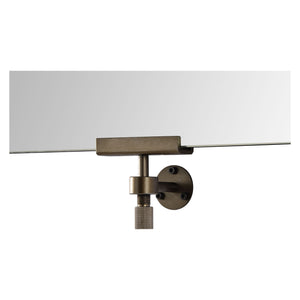 Ashlar mirror featuring a close-up view of the bronze mounting hardware and glass surface.