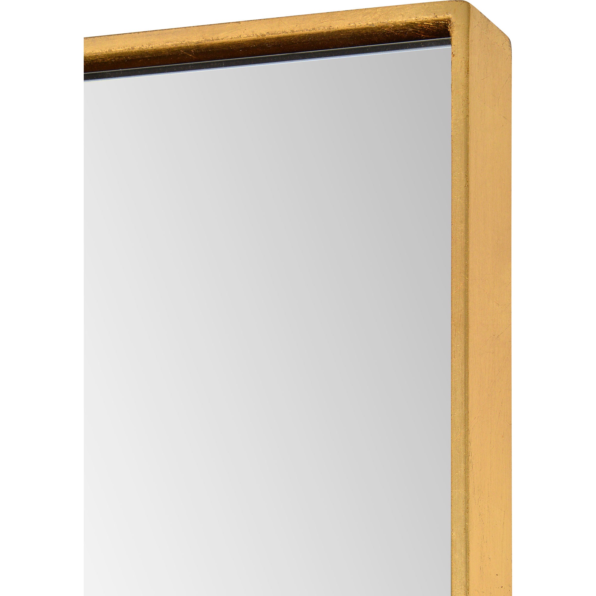 Crosland mirror with a gold frame, showcasing a sleek reflective surface.