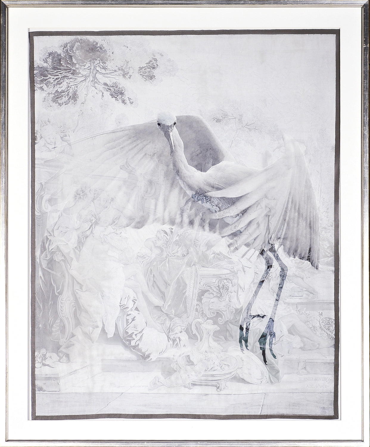 Romancing Egret — nature and landscape fine art print in neutral tones at Laurie Yapp Home