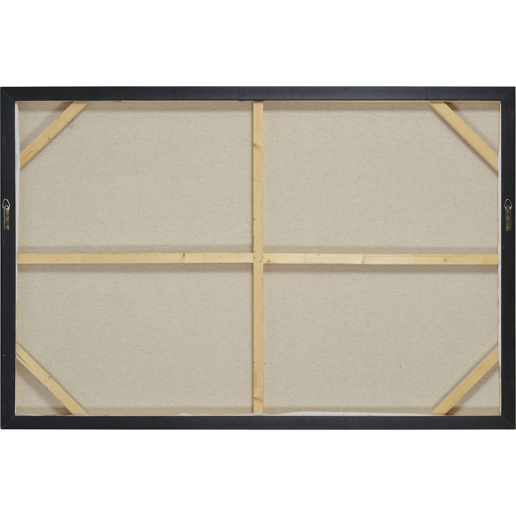 Warran canvas art back view showing the wooden frame and canvas support structure