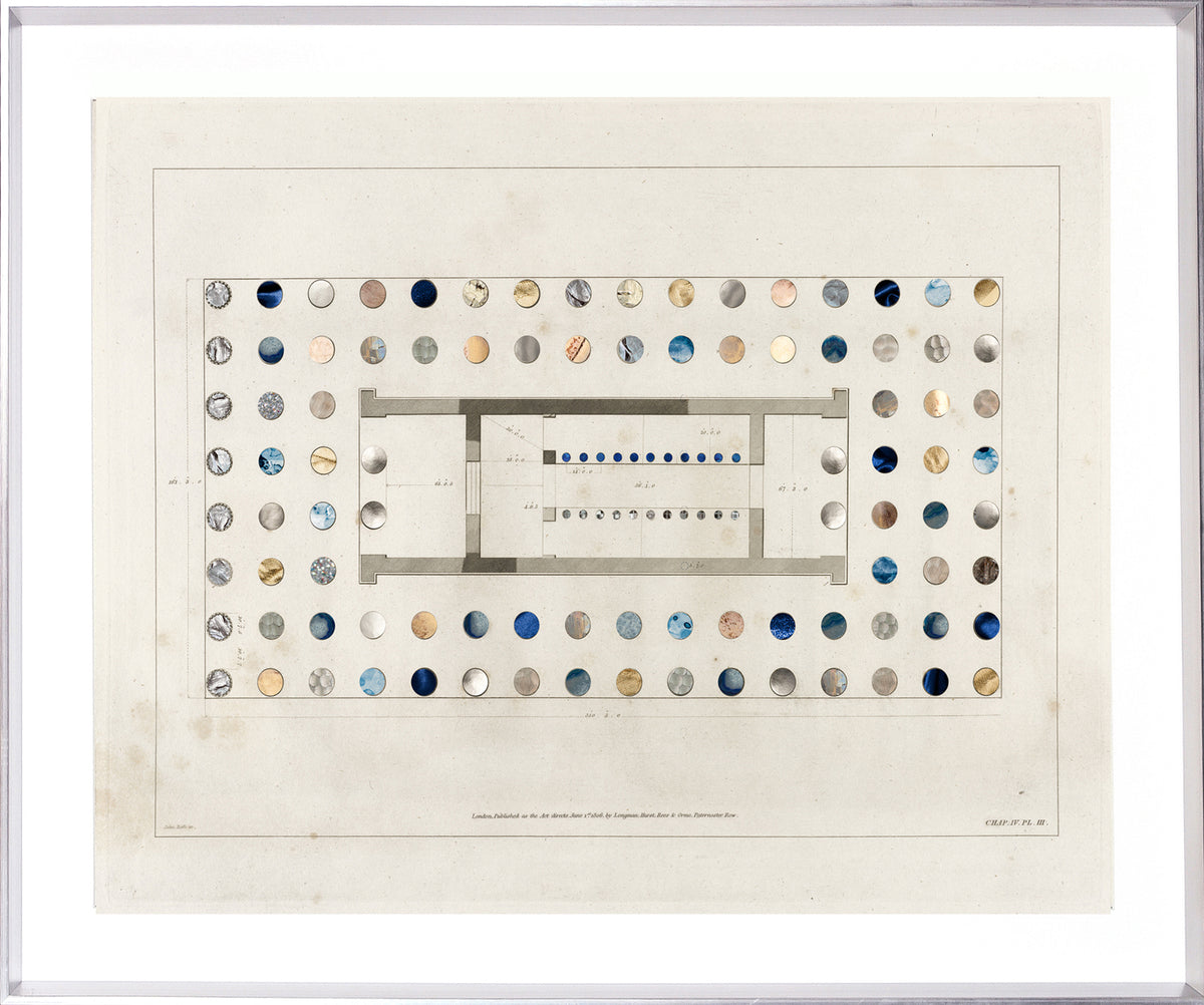 Magna Graecia wall art featuring a detailed illustration with colorful circular patterns.