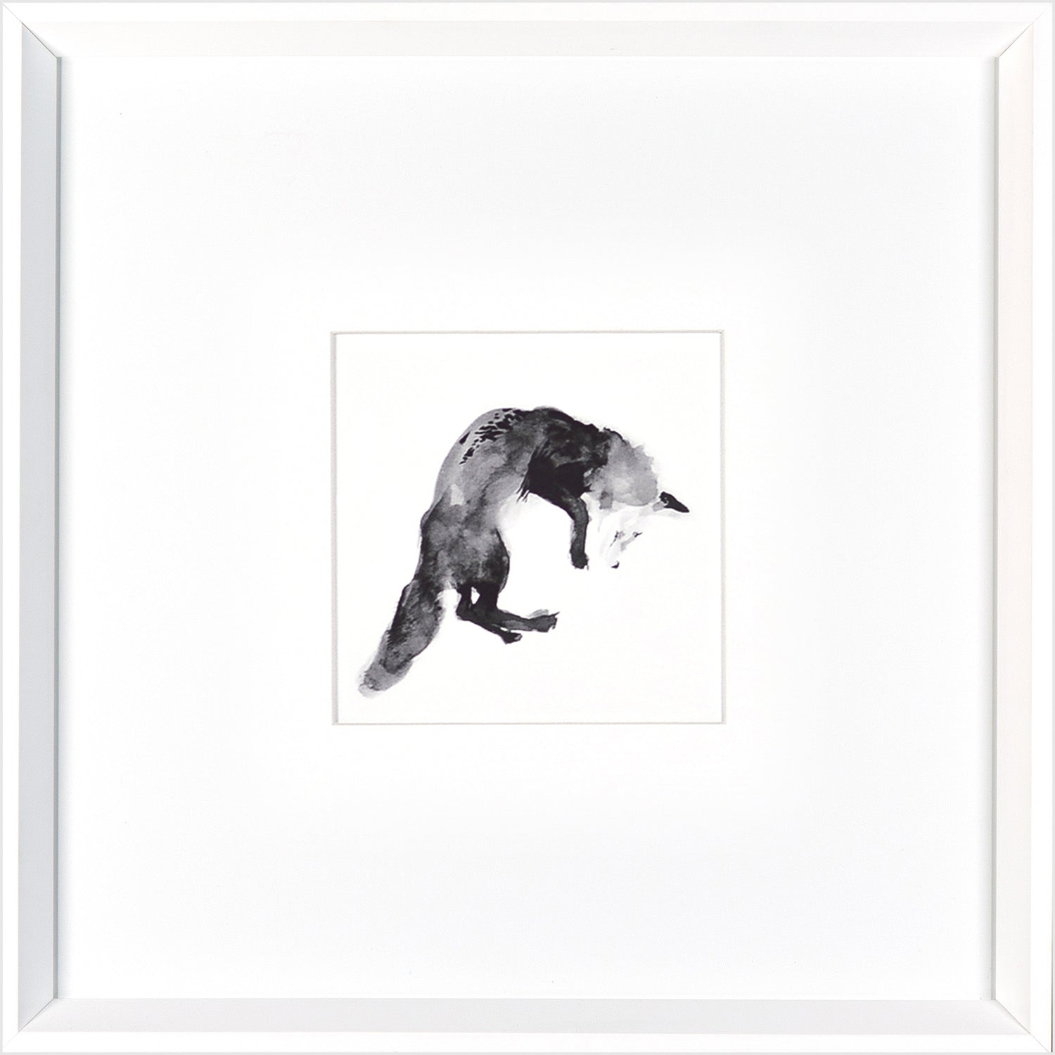 Pouncing Fox — nature and landscape fine art print in neutral tones at Laurie Yapp Home