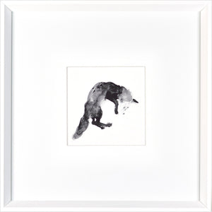 Pouncing Fox — nature and landscape fine art print in neutral tones at Laurie Yapp Home