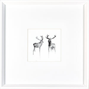 Two Stag — nature and landscape fine art print shown from another angle