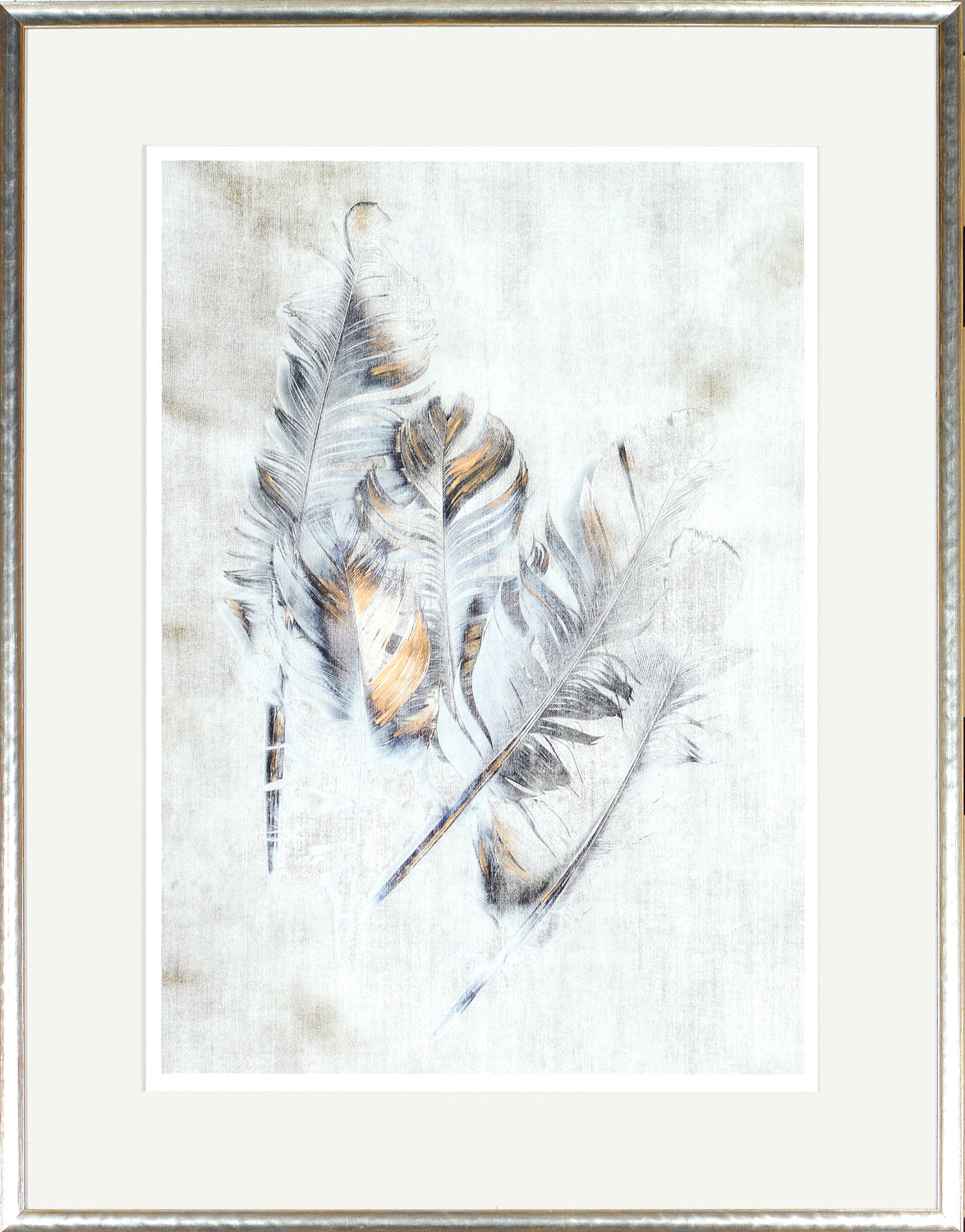 Copper Touched Feathers II — nature and landscape fine art print in neutral tones at Laurie Yapp Home