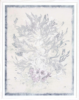 Seaweed Collection I wall art featuring delicate seaweed illustrations in soft gray and pink tones.