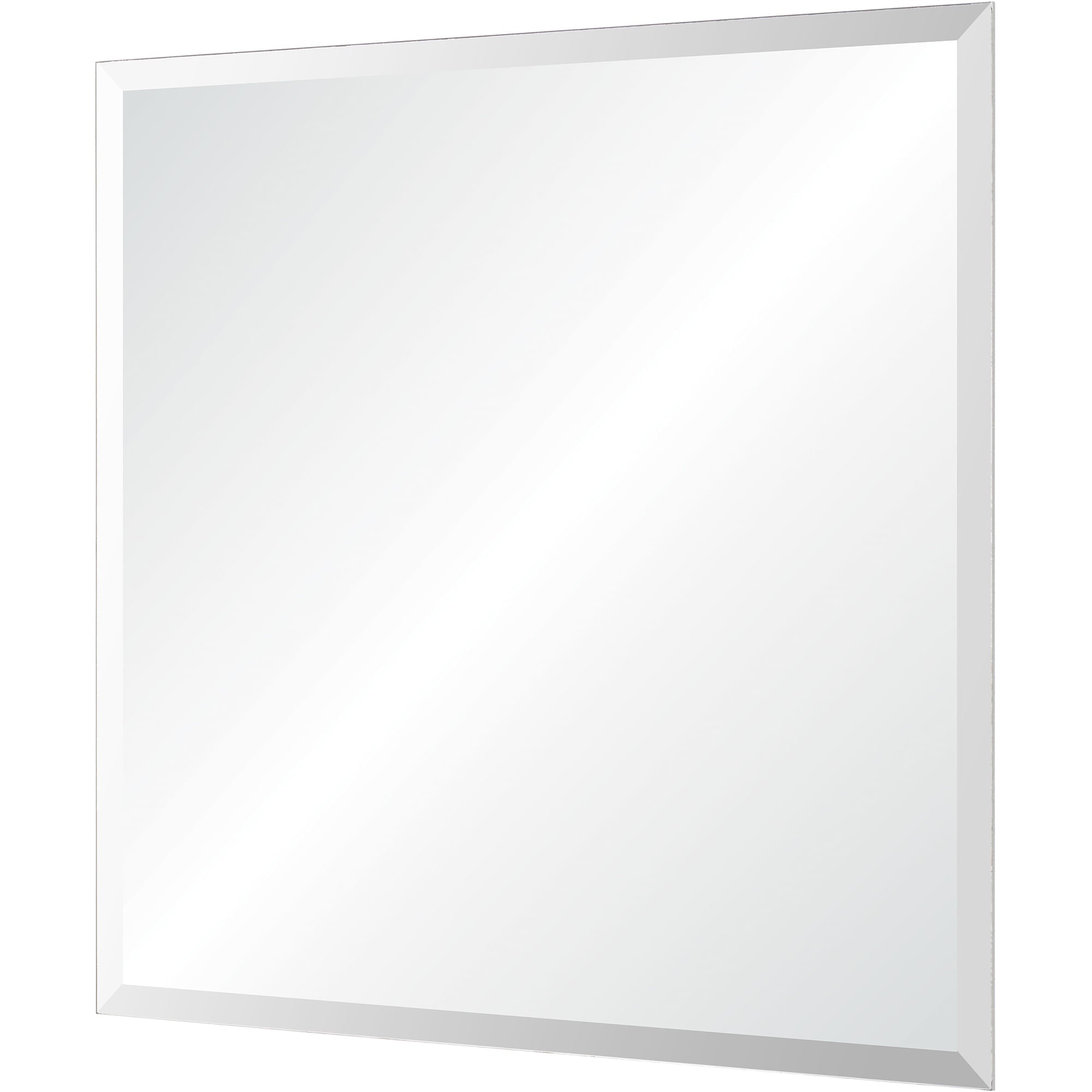 Vogue mirror with a sleek white frame, reflecting light in a bright setting.