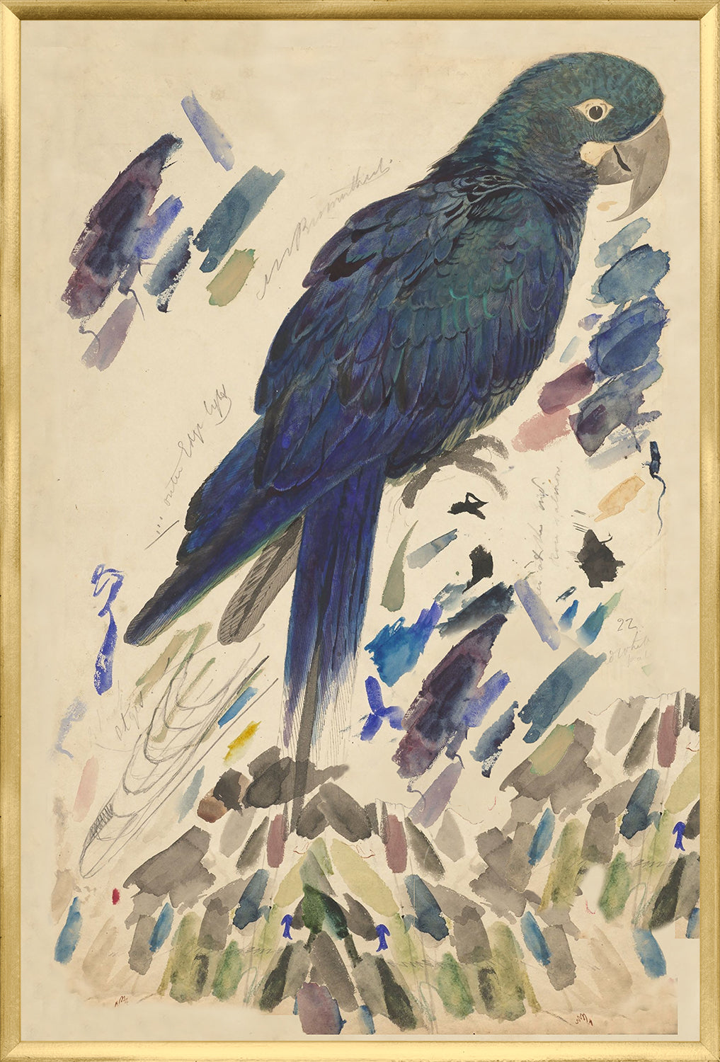 Lear – Blue Parrot — nature and landscape fine art print in cool tones at Laurie Yapp Home