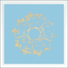 38.75 × 38.75 po – Bleu clair, Dorure - Or
