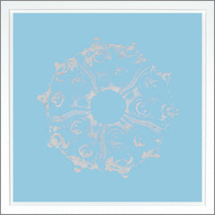38,75 × 38,75 po – Bleu clair, Doré – Argenté