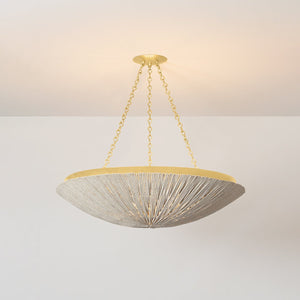 Summerside Pendant 37" shown from the front to reveal the shade shape and metal detail.