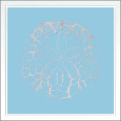 38.75 × 38.75 po – Bleu clair, Dorure - Argent