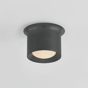 Close-up of the Noxon Flush Mount 7" in dark bronze showing the shade profile and mounting canopy.
