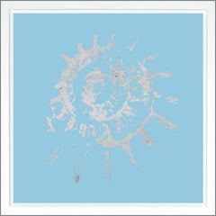 38,75 × 38,75 po – Bleu clair, Dorure - Argent