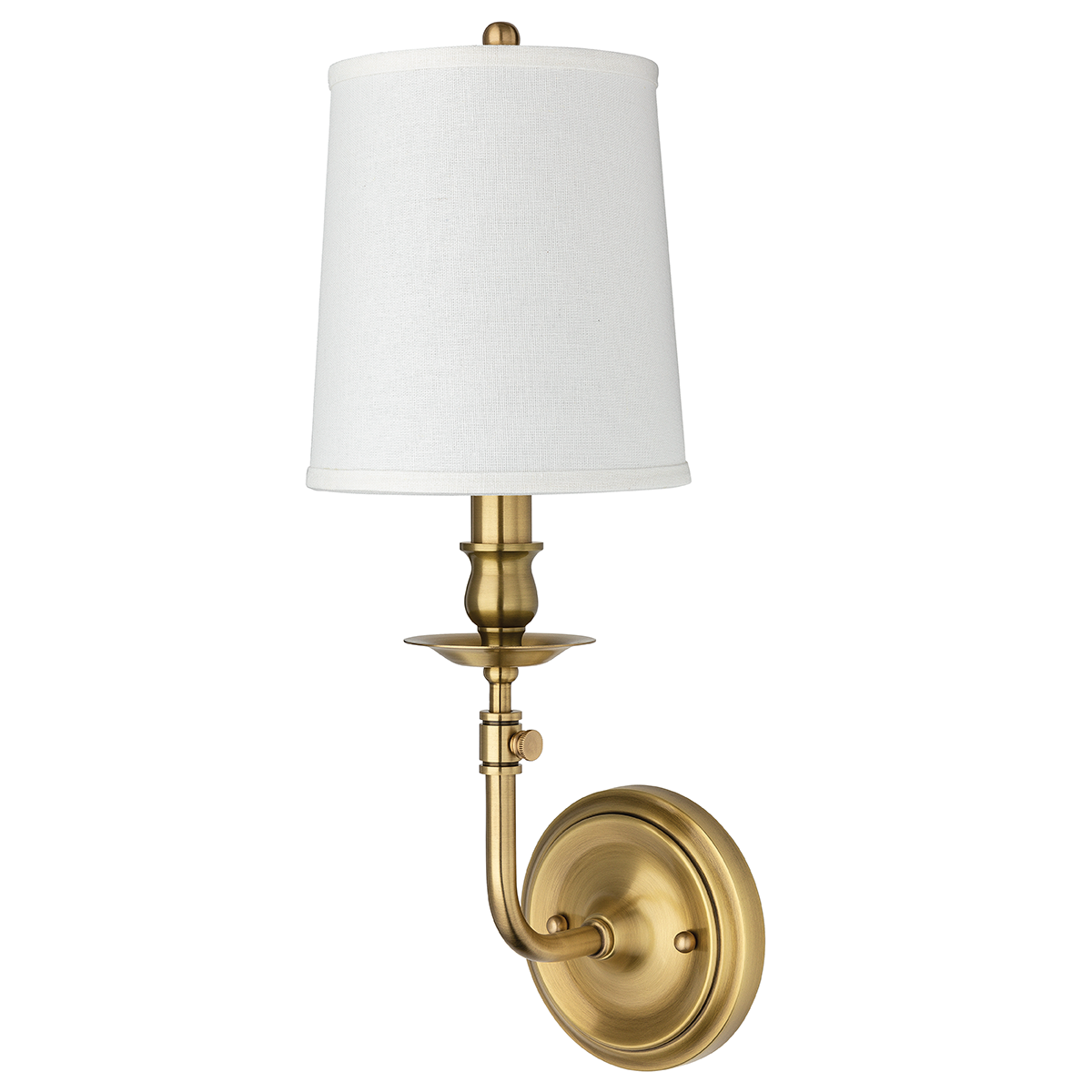 Logan Wall Sconce 6.25" in aged brass — a Hudson Valley wall sconce for bathrooms, hallways, and living rooms at Laurie Yapp Home.