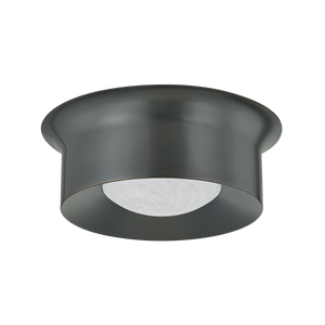 Noxon Flush Mount 13.75" in dark bronze shown from a second angle to highlight the shade profile and mounting canopy.