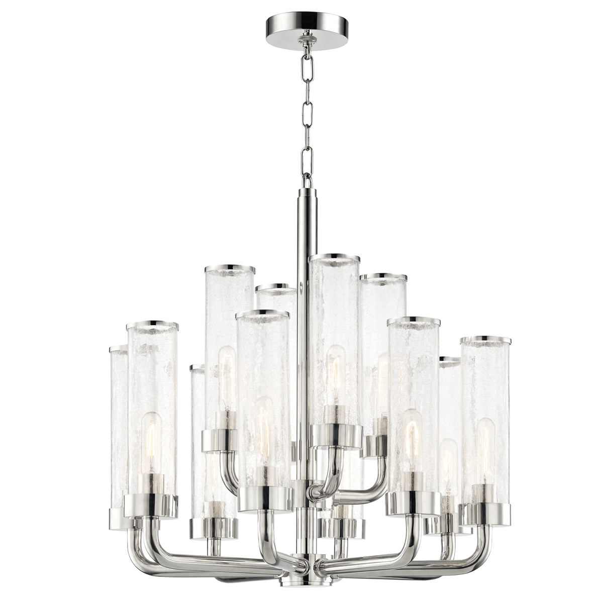 Soriano Chandelier in polished nickel — a Hudson Valley chandelier for dining rooms, entries, and living rooms at Laurie Yapp Home.