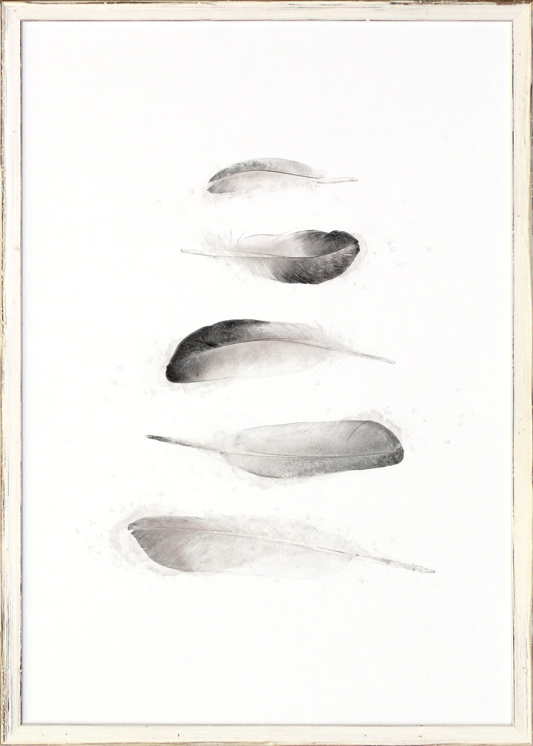 Five Feathers — nature and landscape fine art print in neutral tones at Laurie Yapp Home