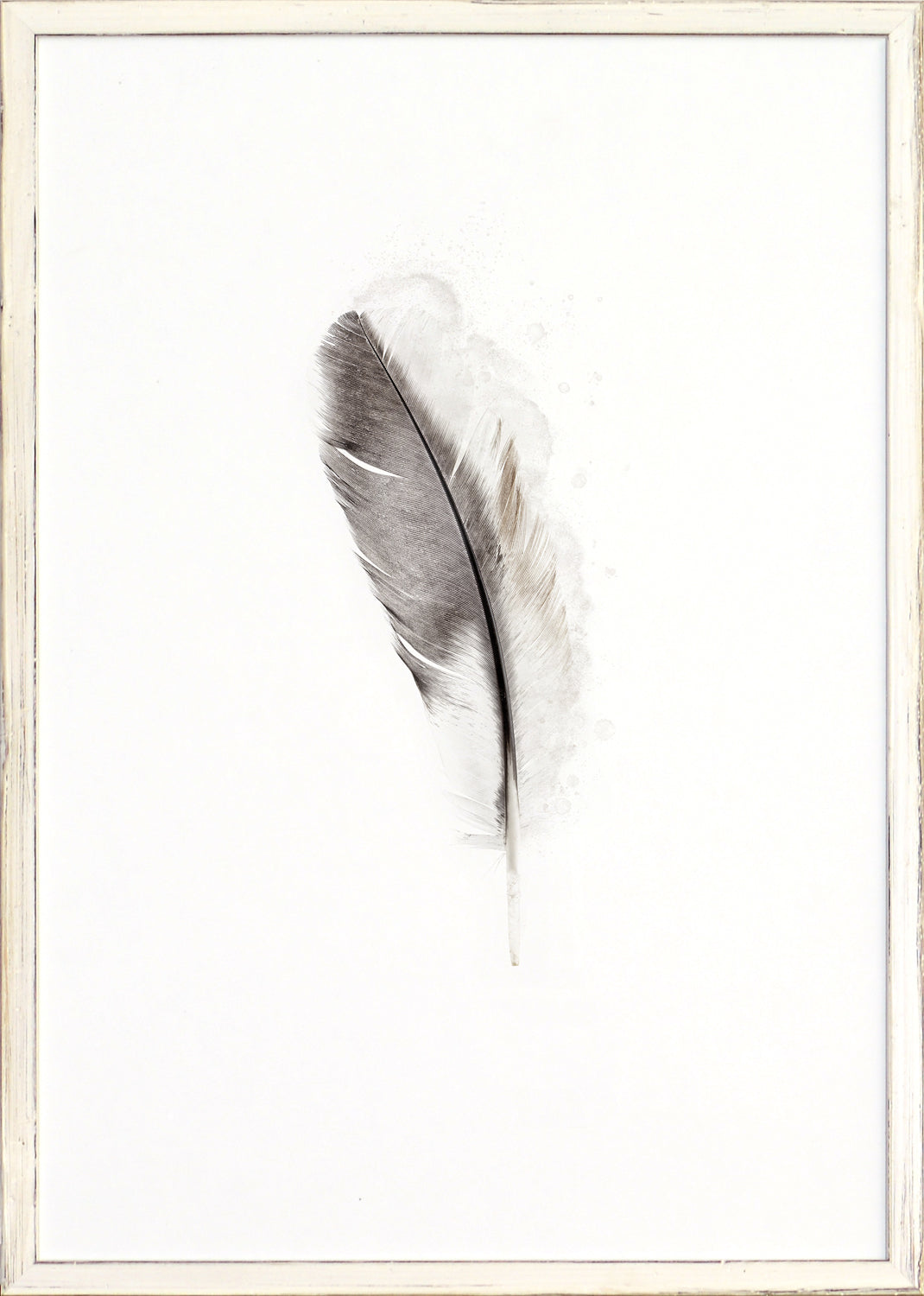 One Feather — nature and landscape fine art print in neutral tones at Laurie Yapp Home