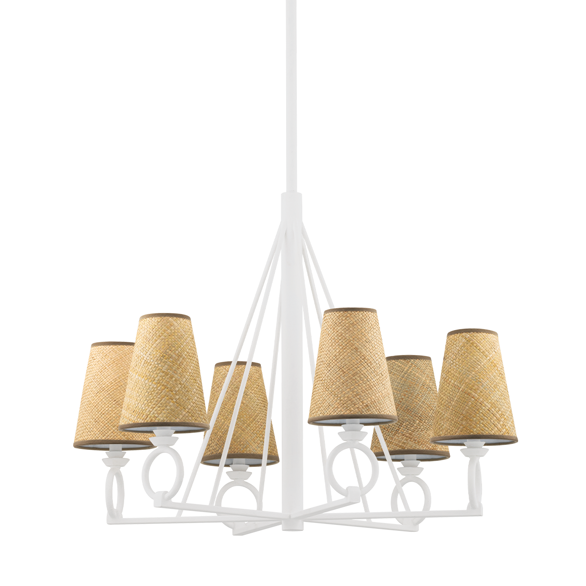Pendelton Chandelier 32" shown from a second angle to highlight the frame, arms, and shade detail.
