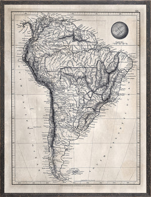 front view of MAP ARROWSMITH, SOUTH AMERICA 1825 luxury Artwork